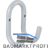 Mantelhaken Nora Breite 51 mm, H�he 87 mm, Stahl wei�aluminium (ca. RAL 9006)