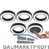 DOMUS LINE Aufbauleuchte Holl D-Motion 5er Set, schwarz