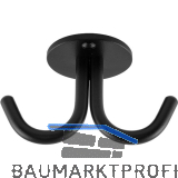 Zweifach-Haken Delta H�he 59 mm, Breite 100 mm, Stahl schwarz Feinstruktur