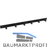Garderobenleiste Linosa mit 6 Haken, Breite 460 mm, Stahl schwarz matt