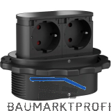 HPF Steckdosenelement Piccolino 2 Stk. Schukosteckdosen, schwarz