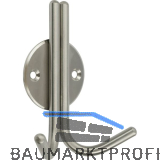 Mantelhaken Kabah mit Platte � 46 mm, H 101 mm, T 39 mm, Edelstahl geb�rstet