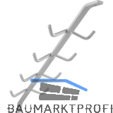 Garderobenarm Neper mit 4 Doppelhaken ohne Auflage, Aluminium silber eloxiert