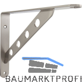 Garderobenkonsole Keket Schr�ge mit 4 L�chern, Stahl Edelstahl Effekt