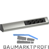 BACHMANN Steckdosenleiste Casia2 L 4-fach Schukosteckdose, Edelstahl Effekt