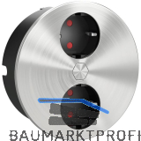 HPF Einbausteckdose Duplex-R, 2 Stk. Schukosteckdosen, Edelstahl