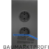 CARESSI Steckdosenelement 2ST20 2 Schukosteckdosen, 2 Stk. USB, anthrazit