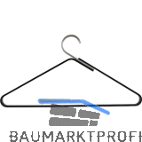 Kleiderb�gel Ponos mit Hosensteg, Aluminium schwarz/Edelstahl geb�rstet