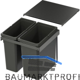 VS ENVI Flex Pro Abfalltrennsystem KB 500 mm 1 x 28/1 x 21 Liter Lava