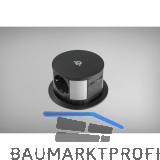 EKOTECH Steckdose ET-115 3 Steckdosen, USB A+C-Charger, QI-Charger, Schwarz