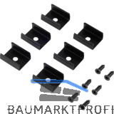 L&S Befestigungsclip Lite Track Stahl schwarz, 6 Stk.