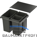 VS ENVI Flex Pro Abfalltrennsystem KB 600 mm 1 x 28/2 x 12,5 Liter Lava