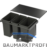 VS ENVI Flex Pro Abfalltrennsystem KB 800 mm 2 x 28/1 x 21 Liter Lava