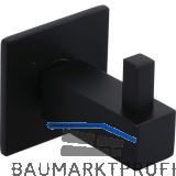 Mantelhaken Tikal mit Platte 35 x 35 mm, T 41 mm, Edelstahl schwarz matt