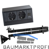 EVOline R-Dock Steckdosenelement 2 Schuko, USB-Charger schwarz mit EVOline Wing