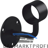 Bar-Reling Wandst�tze gekr�pft f�r Rohr-� 38 mm, H:105 mm, Stahl, Schwarz