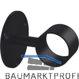 Bar-Reling Wandst�tze gerade f�r Rohr-� 38 mm, T 75,5 mm, Schwarz beschichtet