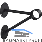 Bar-Reling Wandst�tze mit Diagonalstreben f�r Rohr-� 38 mm, Schwarz beschichtet