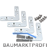ALUMIS Alurahmenprofil Eckenteil schmal,Packung 4 St�ck mit 8 Schrauben