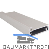 ALUMIS Alurahmenprofil breit, 2. Dichtungsnut, L�nge 2500 mm, Edelstahl Effekt