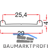 ALUMIS GST Innenfront Doppellaufschiene unten, 4 x 29 mm, Aluminium eloxiert