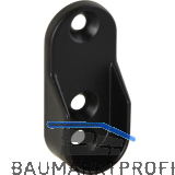 Schrankrohrlager Oval 1 f�r Schrankrohr, 3 Schraubl�cher, Zink schwarz