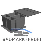 NINKA eins2vier Set KB 600/Seitenwand 18 - 19 mm Legrabox dunkelgrau