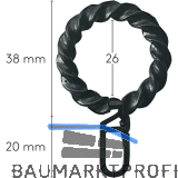 LEHA Vorhangring Rustikal Kunststoff schwarz