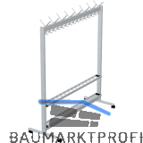 RONTEC Reihen-Garderobenst�nder 1460 mm Aluminium natur eloxiert