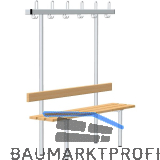 RONTEC Sitzbankst�nder einseitig 1000 mm Alu natur eloxiert