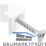 R�ckwandverbinder mit Schraube 3,5 x 25 mm, Kunststoff weiss