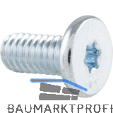 Zylinderschraube extrem niedriger Kopf M 3x 6 Torx 8 - Stahl 08.8 verzinkt-blau