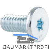 Zylinderschraube extrem niedriger Kopf M 8x16 Torx 25 - Stahl 08.8 verzinkt-blau