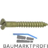 DIN97 5.0 x 40 Messing blank Holzschraube Senkkopf mit Schlitz