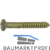 DIN95 6.0 x 70 Messing blank Holzschraube Linsensenkkopf mit Schlitz