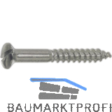 DIN95 3.5 x 25 Messing verchromt Holzschraube Linsensenkkopf mit Schlitz