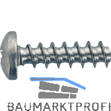 PLASFAST�-Schraube Halbrundkopf 3.5x 8 PZ2 Stahl verzinkt-blau