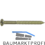 DIN7995 3.0 x 25 Pozidriv 1 Messing blank Holzschraube Linsensenkkopf