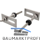 Stockschrauben mit Adapterblech + Mutter + EPDM M12x250 - Edelstahl A2