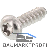 Thermoplastschraube Halbrundkopf mit Flansch 3.5x30 TX15 - Edelstahl A2