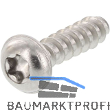 Thermoplastschraube Halbrundkopf mit Flansch 5.0x30 TX20 - Edelstahl A2