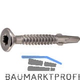 Fl�gelbohrschrauben 5.5X55 Torx 30 verzinkt, wei� passiviert, Senkkopf