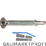 DIN7504 4.2x50 Phillips Kreuzschlitz verzinkt Fl�gelbohrschraube Senkkopf