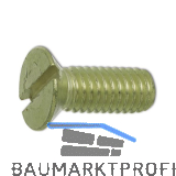 ~ISO2009 M 2x 6 Messing blank Senkschraube mit Schlitz (DIN963A)