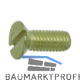 ~ISO2009 M 3x 12 Messing blank Senkschraube mit Schlitz (DIN963A)