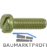 ~ISO1207 M 6x 10 Messing blank Zylinderschraube mit Schlitz (DIN84A)