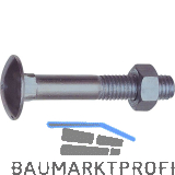 DIN603 M16x 40 verzinkt Torbandschraube mit Mutter