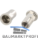 Blindnietmutter Flachkopf M 4x 11.5 Teilsechskantschaft offen, Edelstahl A2