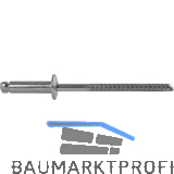 ISO15983 Blindniete Flachkopf 6.4x14 Edelstahl A4 mit Edelstahldorn A4