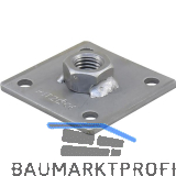 PITZL 5-Lochplatte 80x80x5 mit Mutter M24 verschwei�t ZiNiP beschichtet